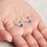 Aquamarine Hoop Earrings for March Birthstone Lovers