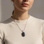 Black Tourmaline Crystal Healing Pendant Necklace