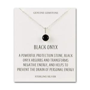 Philip Jones Silver Black Onyx Gemstone Necklace