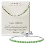 August Birthstone Friendship Slider Bracelet with Peridot