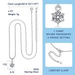 Moissanite Solitaire Necklace for Women in Silver