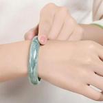 Green Jade Bangle Bracelet for Women with Gift Box