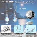Moonstone Teardrop Sterling Silver Dangle Earrings