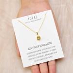 18k Gold Plated November Birthstone Topaz Necklace