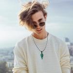 Malachite Pendant Necklace for Men and Women