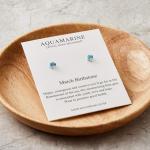 Aquamarine Birthstone Earrings in Sterling Silver