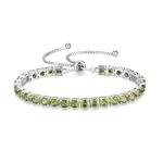 Peridot Tennis Bracelet for Women in Sterling Silver