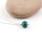 Green Malachite Beads Pendant Necklace for Women