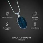 Black Tourmaline Crystal Healing Pendant Necklace
