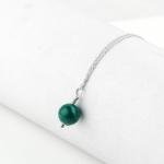 Green Malachite Beads Pendant Necklace for Women