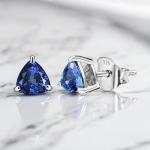 Tanzanite Silver Stud Earrings for Women