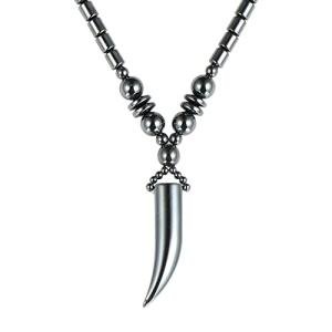 Hematite Beaded Pendant Necklace with Gift Box