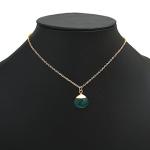 Natural Green Onyx Teardrop Pendant Necklace