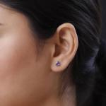 Tanzanite Silver Stud Earrings for Women