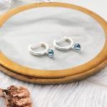 Aquamarine Hoop Earrings for March Birthstone Lovers