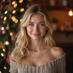 Moissanite Pendant Necklace in White Gold