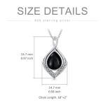 Celtic Knot Black Onyx Teardrop Necklace