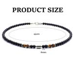 Men's Obsidian Tiger Eye Beaded Necklace