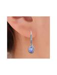 Tanzanite and Diamond Halo Earrings for December
