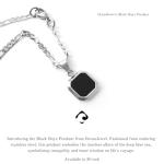 Black Onyx Pendant Necklace with Stainless Steel Chain