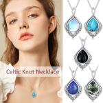 Celtic Knot Black Onyx Teardrop Necklace