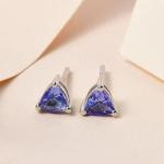 Tanzanite Silver Stud Earrings for Women