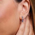 Sterling Silver Tanzanite Hoop Earrings for Women