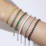 Peridot Tennis Bracelet for Women in Sterling Silver