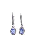 Tanzanite and Diamond Halo Earrings for December