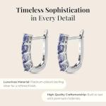 Sterling Silver Tanzanite Hoop Earrings for Women