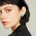 Sterling Silver Tanzanite Stud Earrings for Women