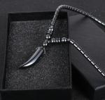 Hematite Beaded Pendant Necklace with Gift Box