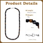 Men's Black Tourmaline Tiger Eye Healing Necklace