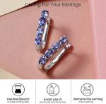Sterling Silver Tanzanite Hoop Earrings for Women