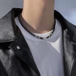 Men's Obsidian Tiger Eye Beaded Necklace