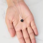Philip Jones Silver Black Onyx Gemstone Necklace