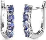 Sterling Silver Tanzanite Hoop Earrings for Women