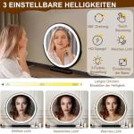 Modern Vanity Desk with LED Mirror and Storage