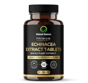 Echinacea Tablets - 2000 mg Plant Extract, 120 Count