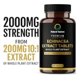 Echinacea Tablets - 2000 mg Plant Extract, 120 Count