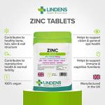 Lindens Zinc Citrate 50mg - 100 Vegan Tablets