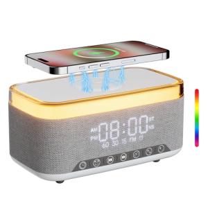 Bluetooth Alarm Clock with Fast Wireless Charger