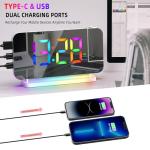 Hanaix Ceiling Projection Alarm Clock with RGB Light