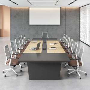 Large Conference Table with Charging Stations