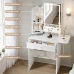 Compact Lighted Vanity Desk with Charging Station