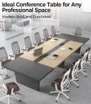 Large Conference Table with Charging Stations