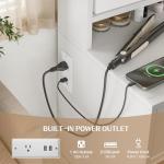 Compact Lighted Vanity Desk with Charging Station