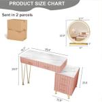 Pink LED Vanity Table with 5 Drawers