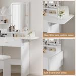 Compact Lighted Vanity Desk with Charging Station