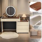 Modern Vanity Desk with LED Mirror and Storage